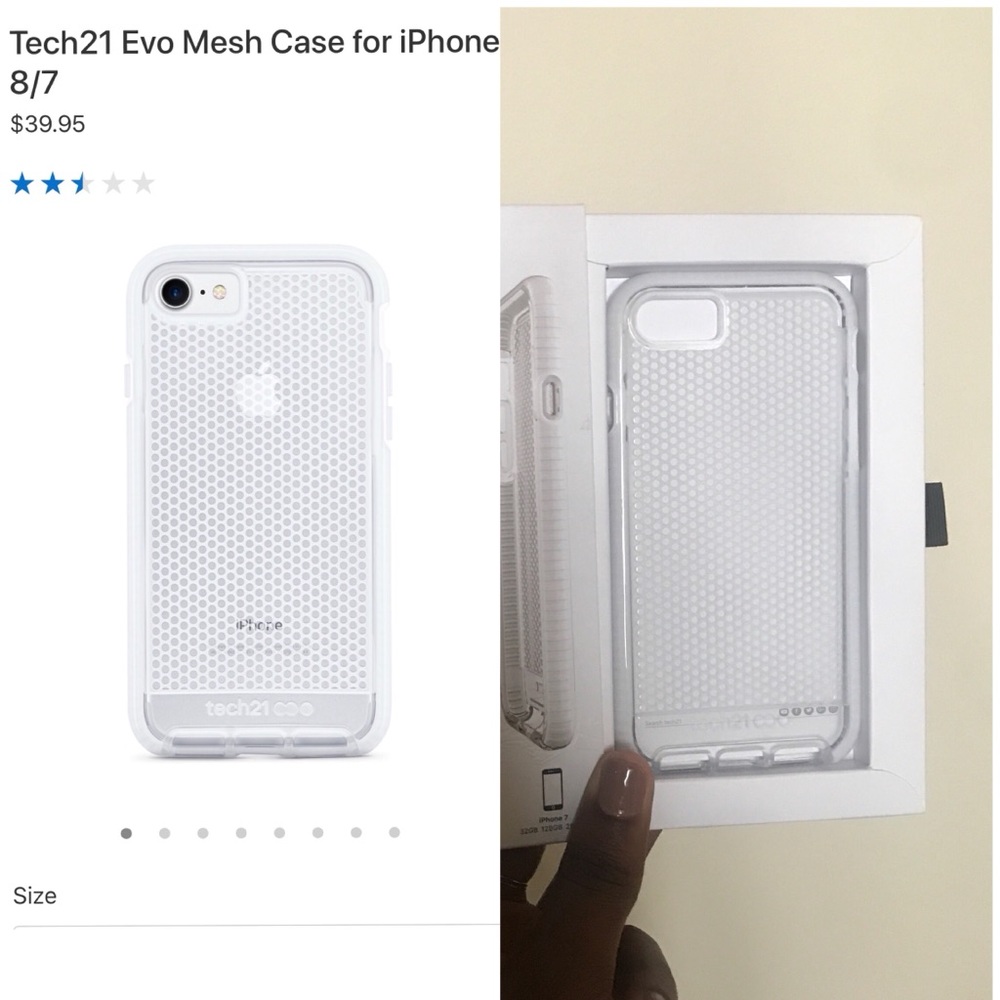 Tech 21 Clear/White Mesh IPhone 6+/7+/8+ Case